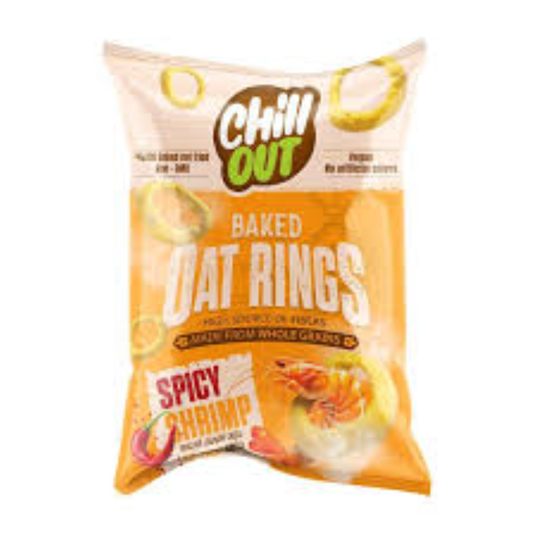 CHILL OUT BAKED OAT RINGS SPICY SHRIMP 60G